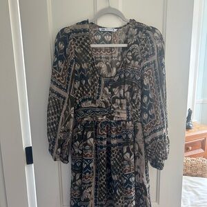 Zara Women's Long Sleeve Dress - Black Pattern